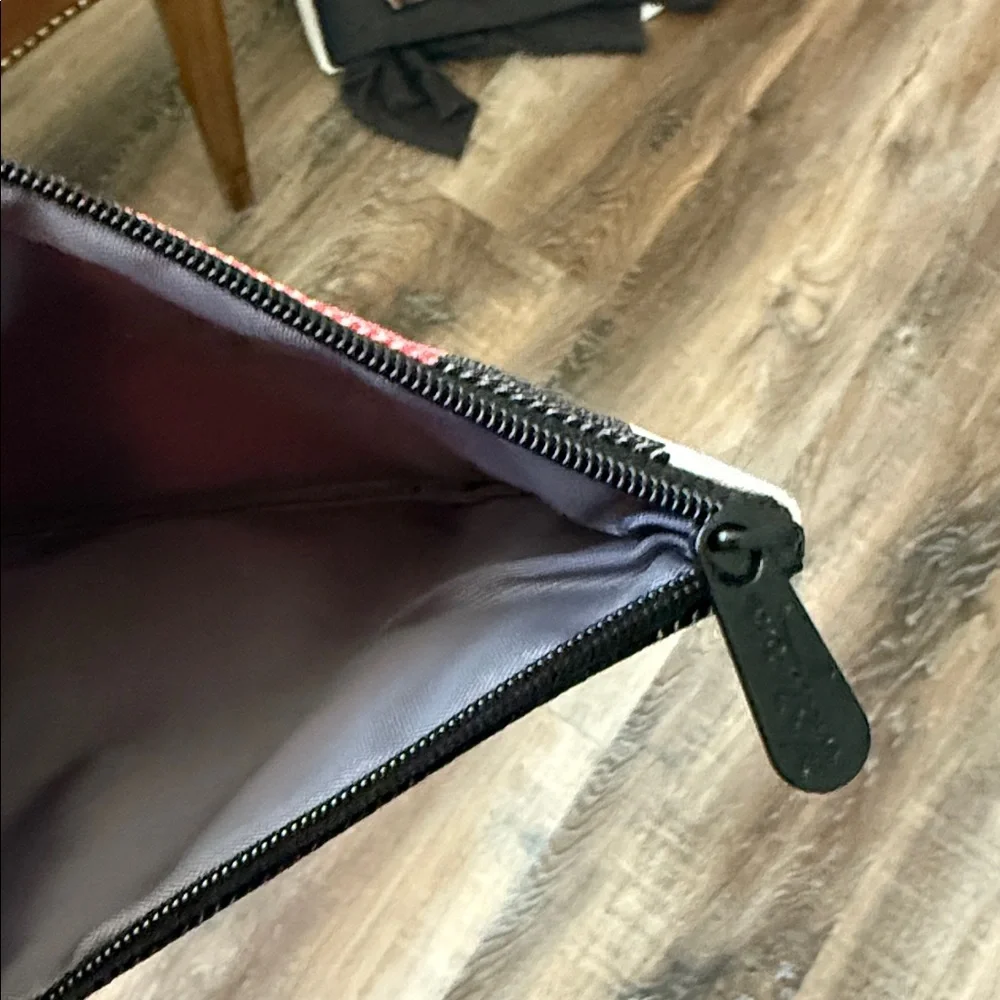 New-Thirty OnePlaid Zip Pouch in Red and Black
